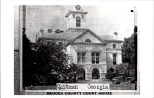 Quitman Georgia Brooks County Courthouse Historic Vintage Postcard 31215 picture