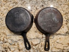 Wagner Ware #3 Cast Iron Skillet Lot Of 2 6.5”, No. 1053, H Sidney, USA Vintage picture