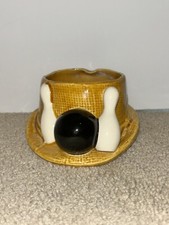 Vintage Ceramic Ashtray Straw Hat Bowling Ball & Two Pins Lefton Japan H6681 picture