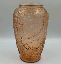 Vintage Indiana Glass Tiara Empress Pink Bird Of paradise Vase picture