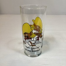 Speedy Gonzalez/ Slo Poke Rodrigues 1994 Warner Brothers Rare Thin Glass Pre-Own picture
