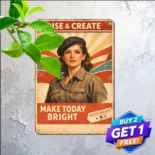Historic Wartime Recruitment Metal Sign Patriotic Military Tin Wall Decor picture