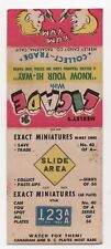 1952 Utah License Plate & Road Signs Candy Card Licade Merley Candy California picture