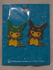 Pokémon Center Skytree Town Pikachu Rayquaza Poncho 2-Pin Set Authentic picture