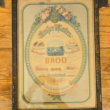 Antique Victorian 1871 Wood Picture Frame 16x20 Floral “Vater Unser” Print picture