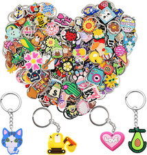 Bulk Keychains 100/200Pcs Random Different Keychain Lot Lovely Cool Key Chains f picture