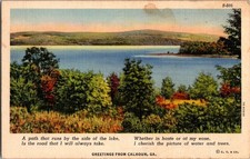Vintage 1941 Calhoun GA Lake Scenic Linen Postcard C.T. & Co. picture