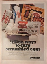 Gwaltney of Smithfield Eggs and Meat Vintage 1969 Folio Food Print Ad picture