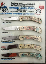 1992 Barcelona OLYMPICS Commemorative Knives (5) Store Display NEW OLD STOCK picture