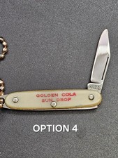 Vintage Golden Cola Sun Drop Mini Pocket Knife Imperial USA Pat Keychain picture