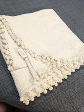 Bates Heirloom Heritage Pattern White Matelasse Bedspread 62