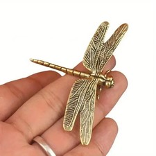 Dragonfly Brass Cooper Figurines Miniatures Tabletops Statues Home Decor 5x7 cm picture