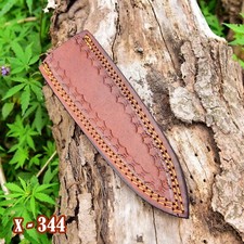 Handmade Genuine Leather Sheath Fixed dagger blade Knife holster belt clip x344 picture