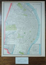 Vintage 1897 ST LOUIS MISSOURI Map 14