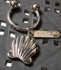Nice Mikimoto International Shell Silver Tone Heavy Keyring Keychain picture