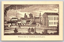 Sandrich Town View Historical Engraving Heritage Views Postcard PC304 picture