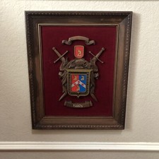 Vintage Halbert’s Coat Of Arms Royal Crest Shield Sword Wall Decor “HARDY” picture