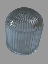 Vintage Clear Glass Fairy Lamp Shade Ribbed Fluted Replacement Globe 4” picture