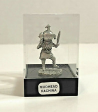Mudhead Kachina Pewter Mini Figurine Attached Plastic Display Case Collectable picture