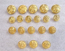 19 US Marine Corps Metal BUTTONS Waterbury Cheshire Military Dress Uniform Lot picture