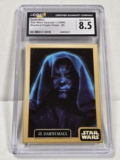1999 Bluebird Potato Chips Darth Maul 5 Glowback CGC 8.5 RC Ray Park picture