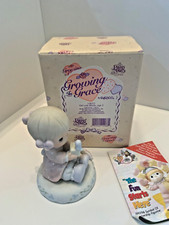 Enesco Growing in Grace Blond Girl W/Blocks Age 2 Porcelain Bisque Figurine Box picture