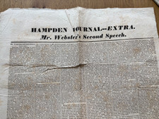 2 papers 1830 HAMPDEN JOURNAL  & ADV Springfield Ma DANIEL WEBSTERS 2ND SPEECH picture