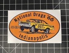 NEW National Drags 66' W VINYL Racing Decal Vintage NHRA STICKER picture