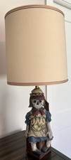 Vtg Ranch Craft Originals RAGGEDY ANN Hand Carved And Painted Wooden TABLE LAMP picture