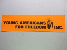 1960's YOUNG AMERICANS FOR FREEDOM anti-hippie unused Bumper Sticker  picture
