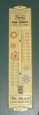 Vtg Metal Agway Flower Power Swing in Growing Thing Thermometer Snowflakes Sun picture