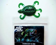 ABC Angler Bait Co. Turtle Baits – 5 Pack – Green Flake – Bass Soft Plastics picture