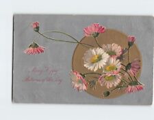 Postcard Many Happy Returns of the Day Flower Art Print Embossed Card picture