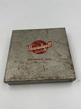 Vintage TREAD-WELL Hinged METAL Box GREENFIELD, Mass. 4.5” X 4.5” picture
