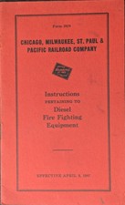 1947 CHICAGO MILWAUKEE ST. PAUL & PACIFIC RAILROAD FIREFIGHTING INSTRUCTION BOOK picture