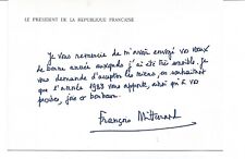 President François Mitterrand  Personal Greeting card 1983 (official print) picture