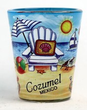 Cozumel Mexico Beach Chair In-And-Out Shot Glass picture