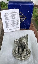 Royal Selangor Pewter Elephant Figurine Matte Silver Boxed Malaysia 1980s picture