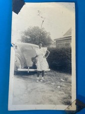 1940s African American Girl in Floral Dress by Ford Black Americana Photo picture
