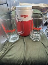 Vintage Slim Jim Brand Advertising Glass Pitcher/Mug/Coleman beverage cooler. picture