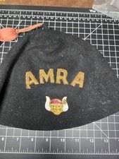 Vintage AMRA Fraternal Masons Hat  Enamel Viking Emblem Pin picture