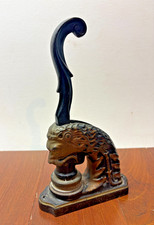 Antique 1900's Cast Iron Lion Head Notary Seal & Stamp Press Embosser NY Corp picture