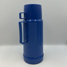 Vintage Blue KING SEELEY Genuine THERMOS SUPER QUART Vacuum Bottle with Cup USA picture