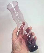 Vtg Aseda Art Glass Amethyst Purple Vase Bo Borstrom Sweden Color Wall MCM 9.75