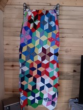 Vintage Homemade 64 X 88 Quilt Top picture