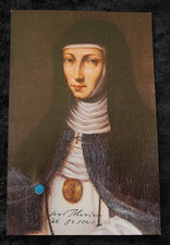 OLD ANTIQUE RELIC PRAYER CARD WITH IMAGE St. Venerable Mary of Ágreda (10) picture