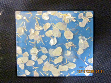 VINTAGE 50's  S F  CO.  FIFTH AVENUE    COMPACT  EMBEDDED WITH CONFETTI  FLAKES picture