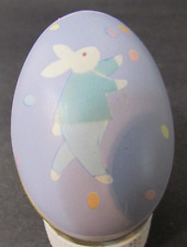 Hallmark Metal EGG CONTAINER Blue with Stylized Bunny Boy picture