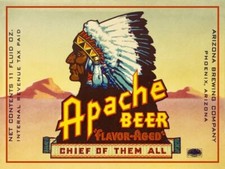 Apache Beer of Phoenix, Arizona NEW Metal Sign 24