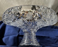 1918-1939 Cut Glass Vase. Harvard Pattern With Gang wheel flowers. picture
